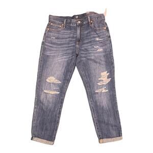 Gap Best Girlfriend Distressed‎ Jerans NWT sz 30 Cotton Linen Lyocell Blend